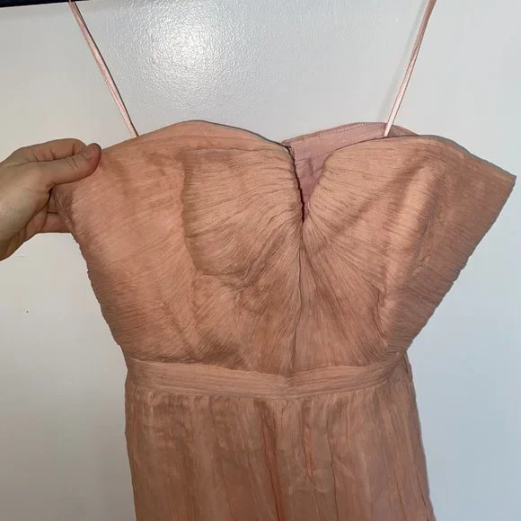 J Crew Nadia Strapless Silk Dress - Pink, Sz 2 - Picture 3 of 5